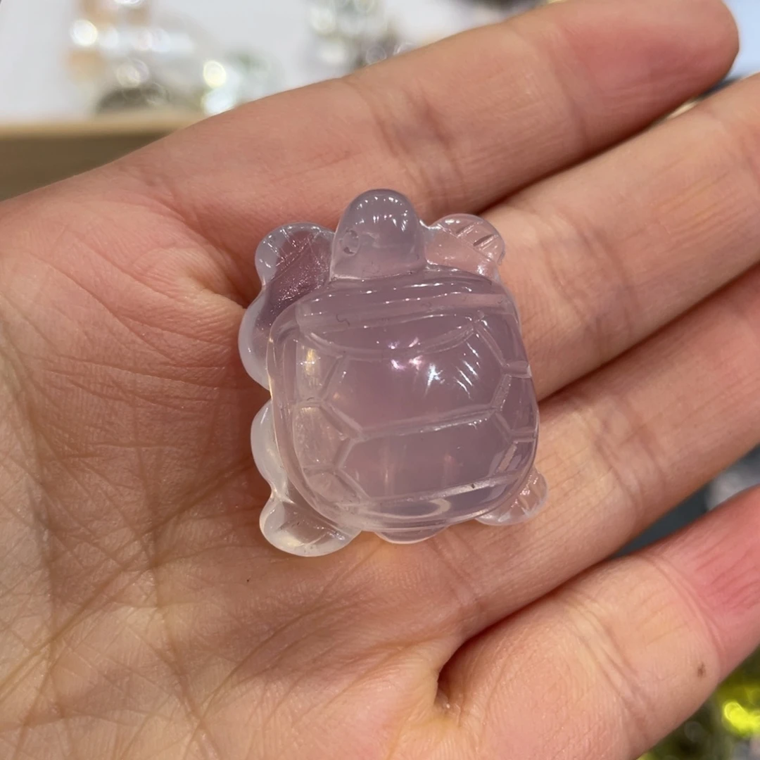 水晶乌龟吊坠未镶嵌粉水晶