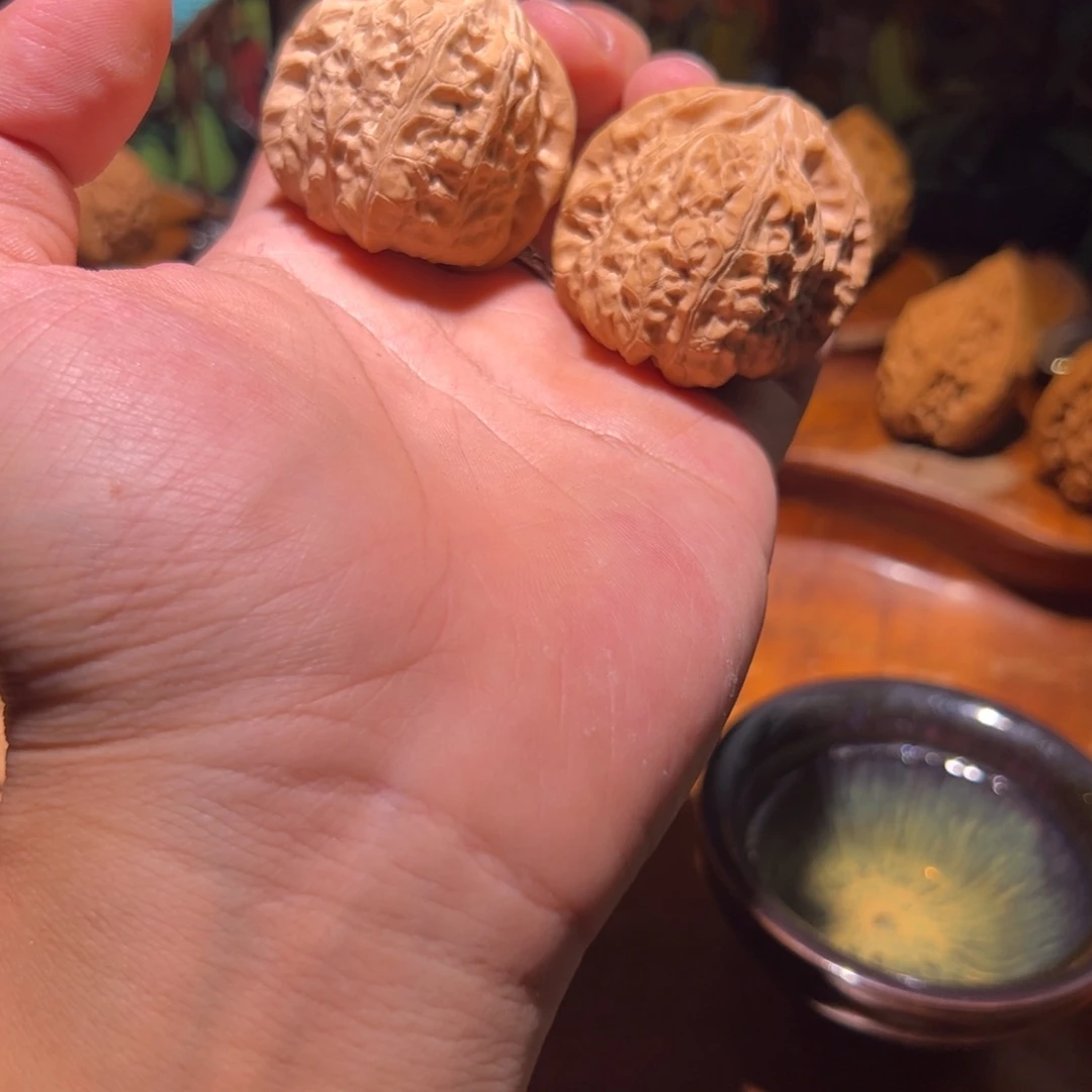 吊坠文玩核桃43全品南瓜墩一对