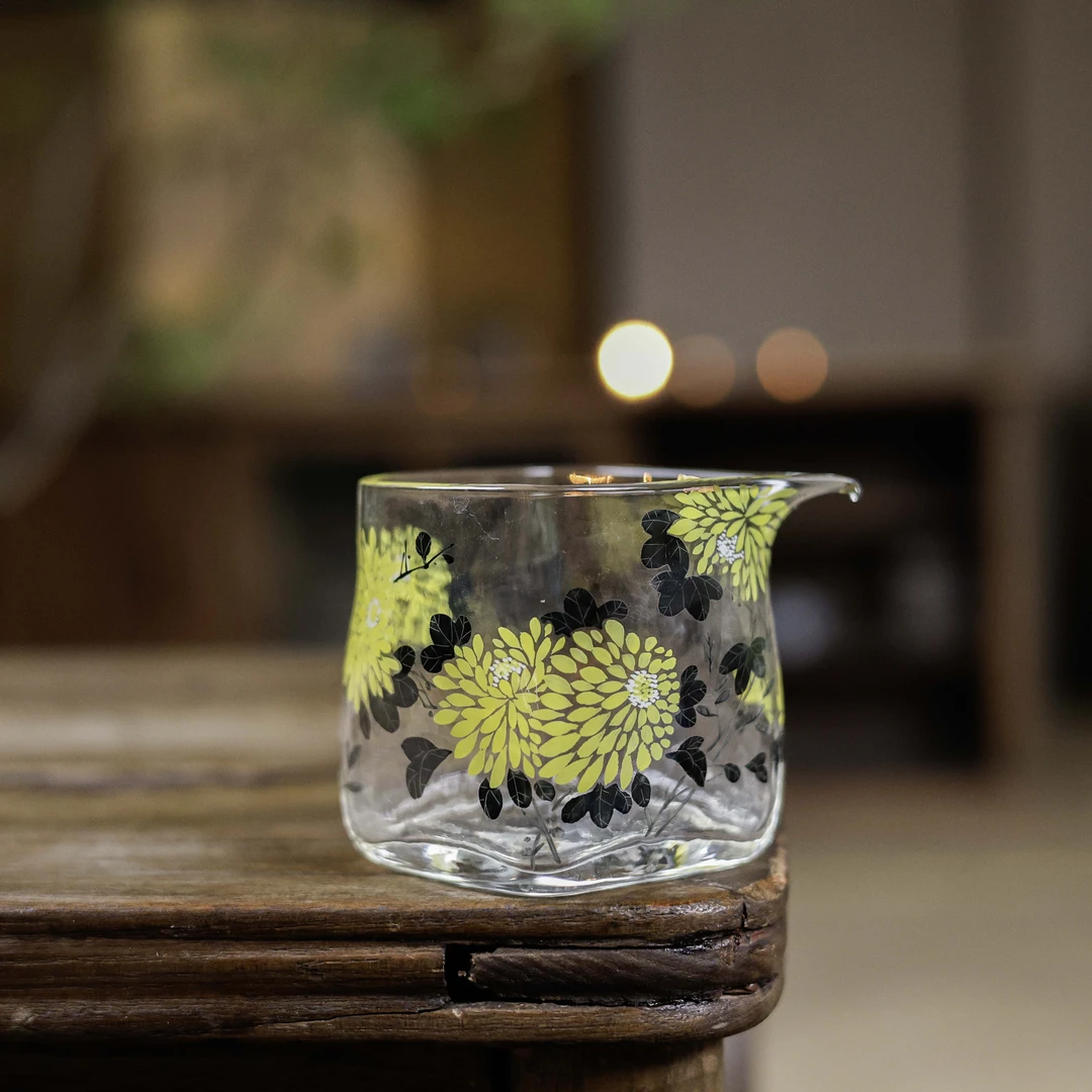 【斋居】牡丹黄菊公杯200cc（物肆0152）茶道配件