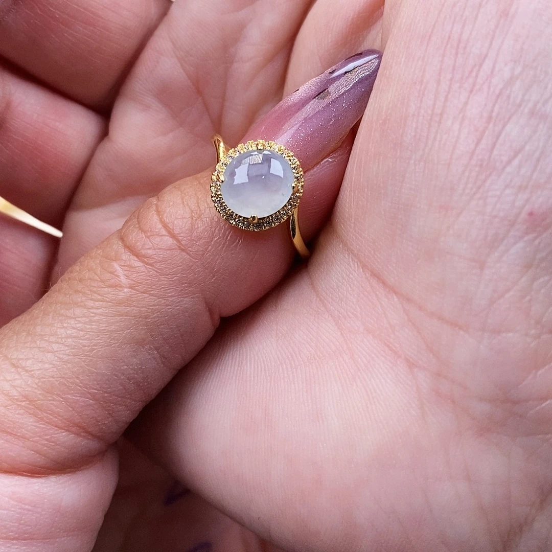 A***雪翡翠未镶嵌戒指缅甸