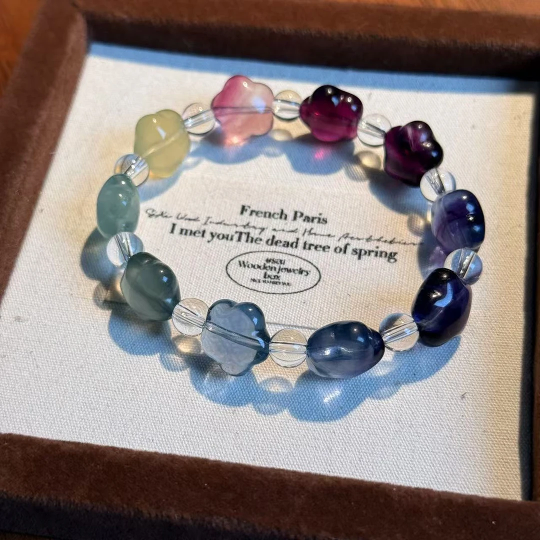 彩萤石星星手串手链 颜色微差多样性发其一F256