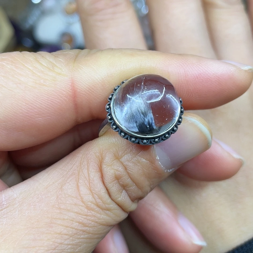 【闪购商品】银S925镶嵌珠宝半成品水晶戒指