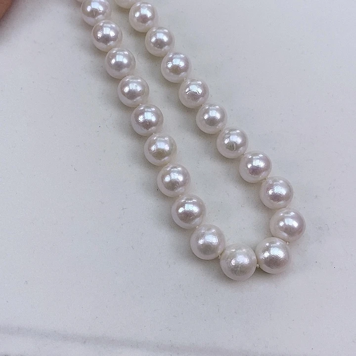 淡水珍珠颈饰银S925镶嵌11-13正圆珍珠项链
