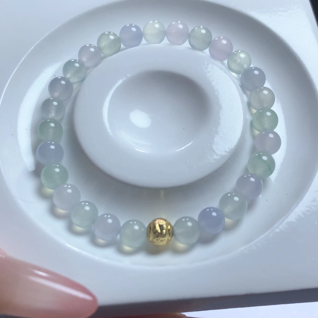 未镶嵌手链翡翠卡6玛卡龙清新手串