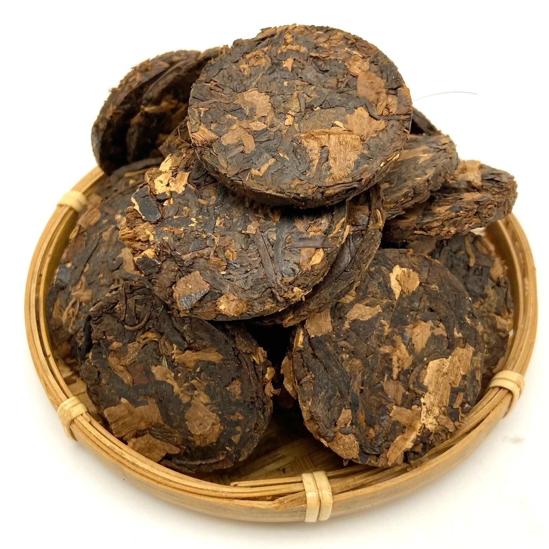 普洱熟茶小圆饼老熟茶灵芝熟茶醇厚顺滑口粮茶250g