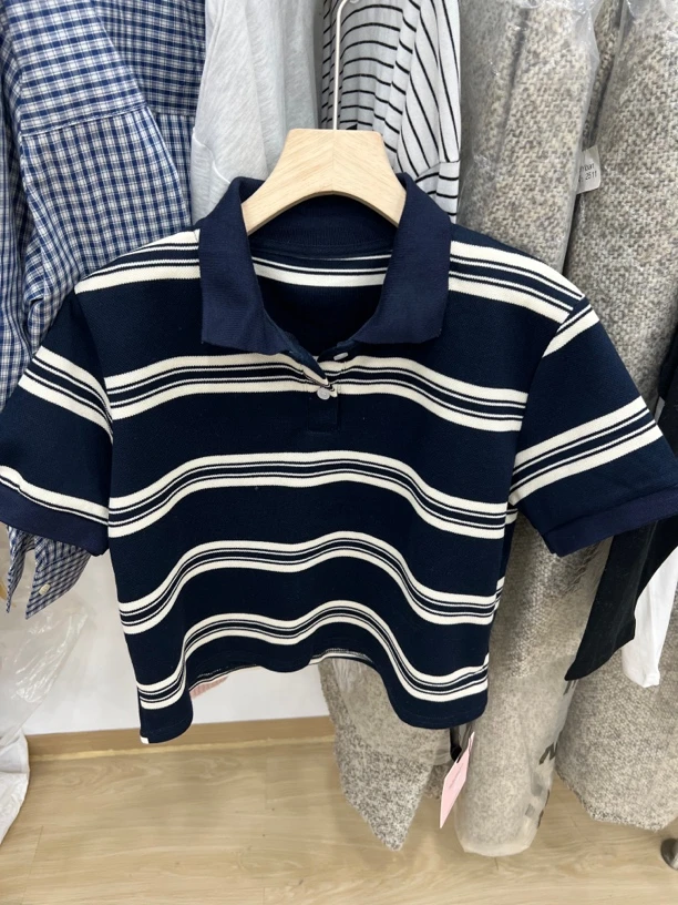 307简约条纹衬衫短袖maomao