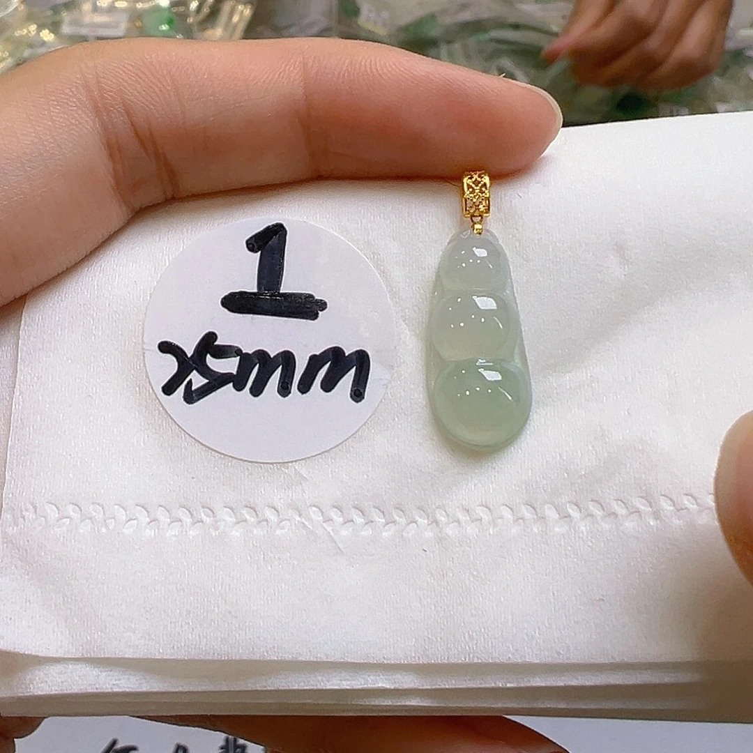 翡翠18K金镶嵌吊坠(不含链)翡翠