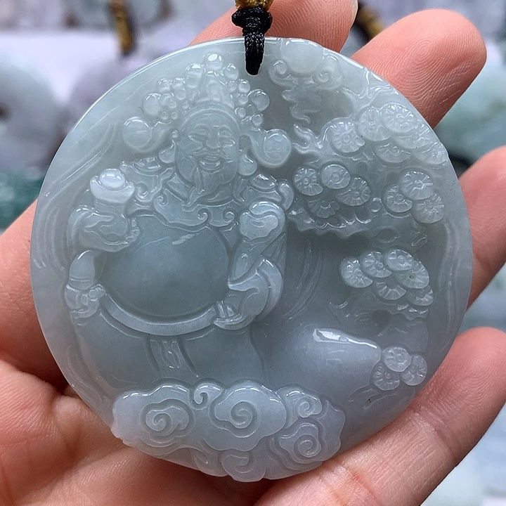 翡翠未镶嵌颈饰财神爷福利