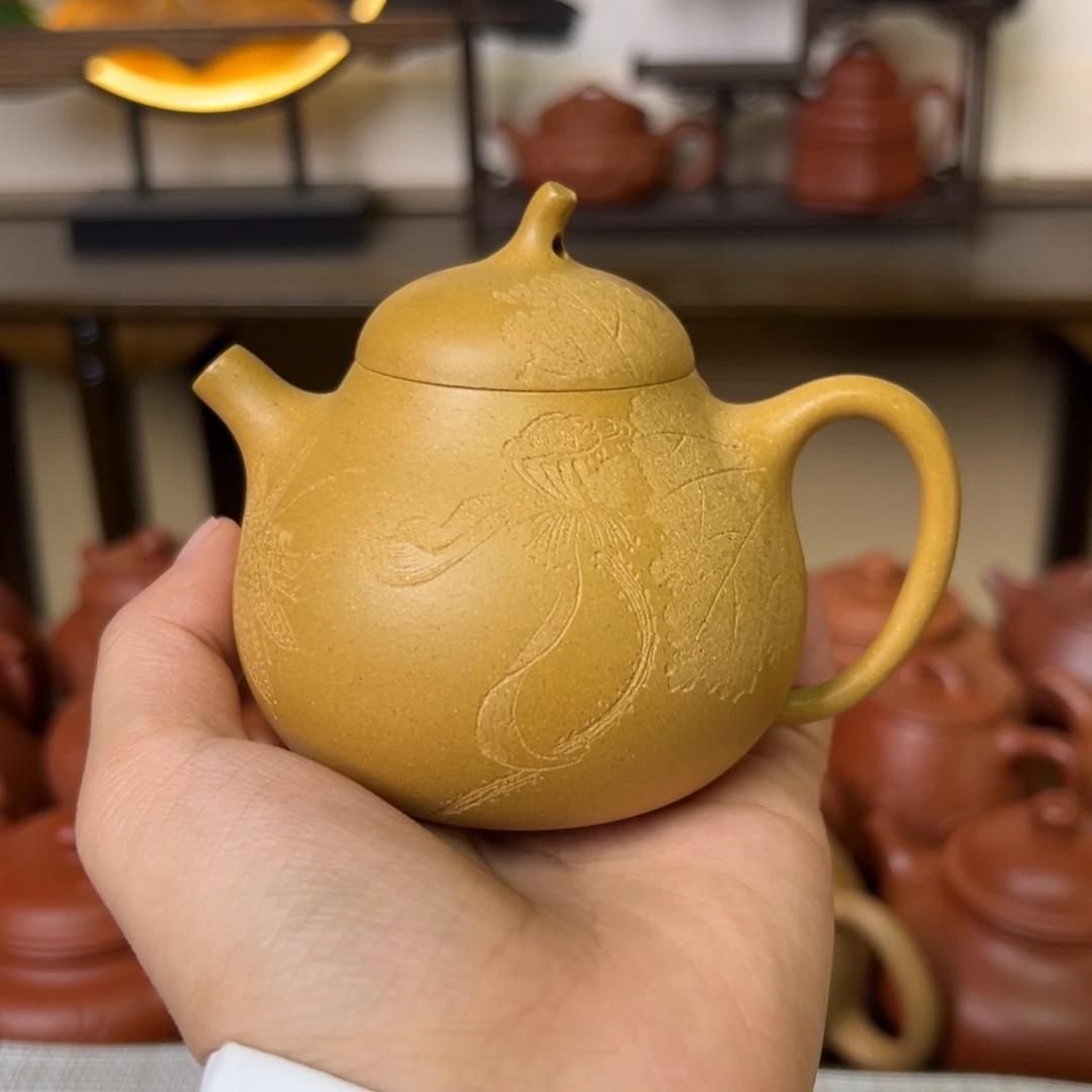 茶壶紫砂紫砂壶茄瓜黄金段150cc