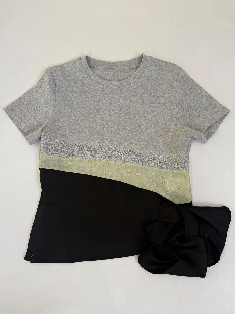 【景致】YOULL·面料拼接T恤2505230004