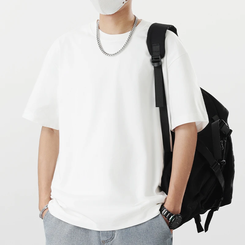 夏季纯色索罗娜冰丝t恤短袖男士薄款宽松圆领打底衫半袖上衣男生T