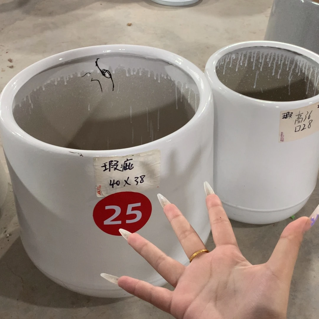 微瑕高温陶瓷花盆
