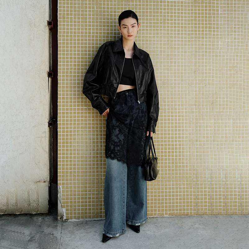 【皮衣】【商场同款新品】艾诺丝雅诗 显高气质皮衣外套 50121022