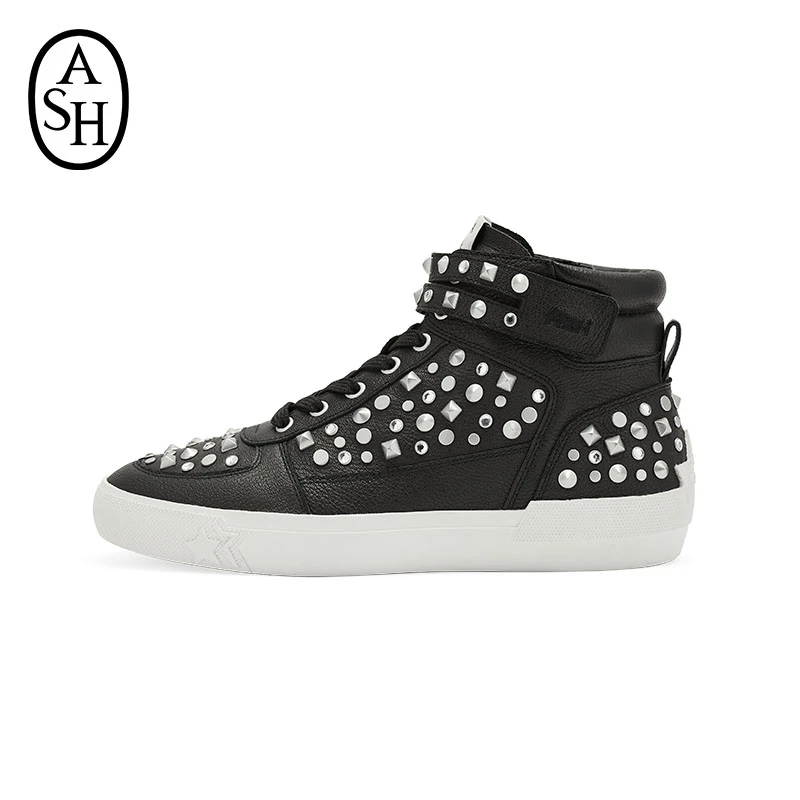 ASH女鞋2024年CAPRA LINUS潮流复古钉钉撞色高帮小白鞋板鞋脏脏鞋