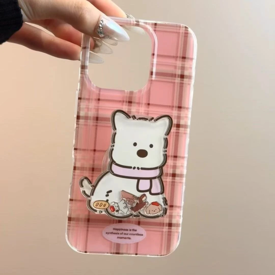 围巾小狗适用华为mate60苹果oppo小米15promax防摔vivo手机壳女