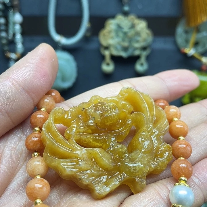 未镶嵌蛇纹石玉颈饰静*乐