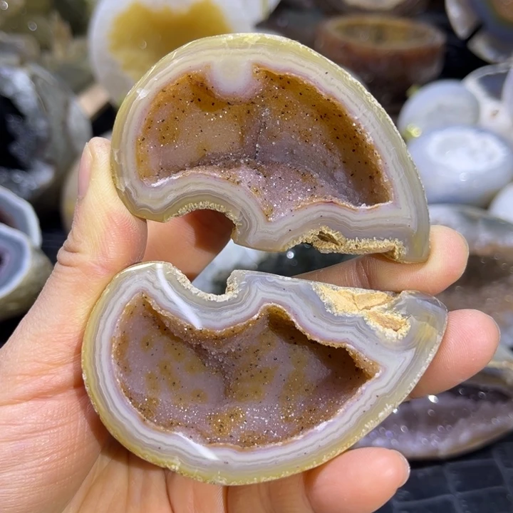 珠宝半成品水晶14K金镶嵌彩晶盆