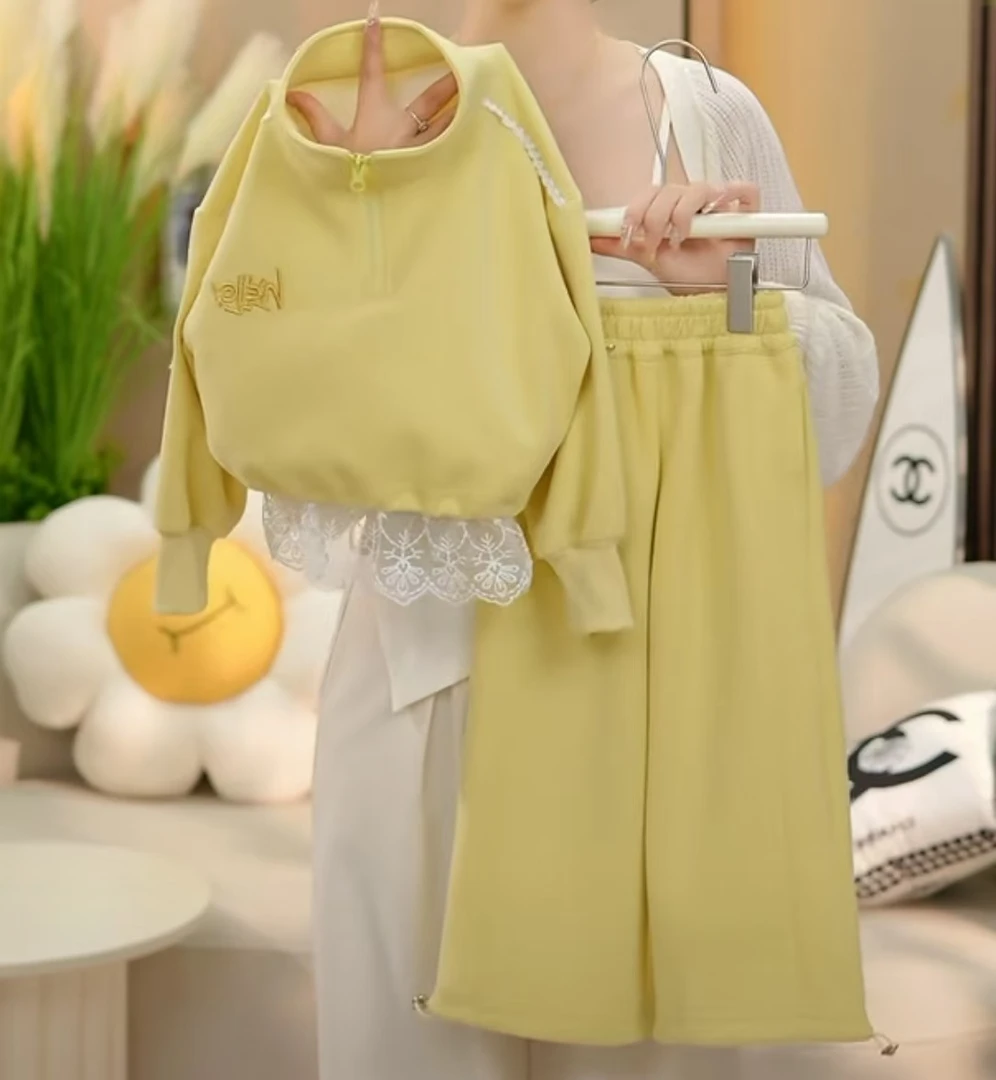 【米小逗】春款上新女童洋气运动时尚韩版宽松套装m8501