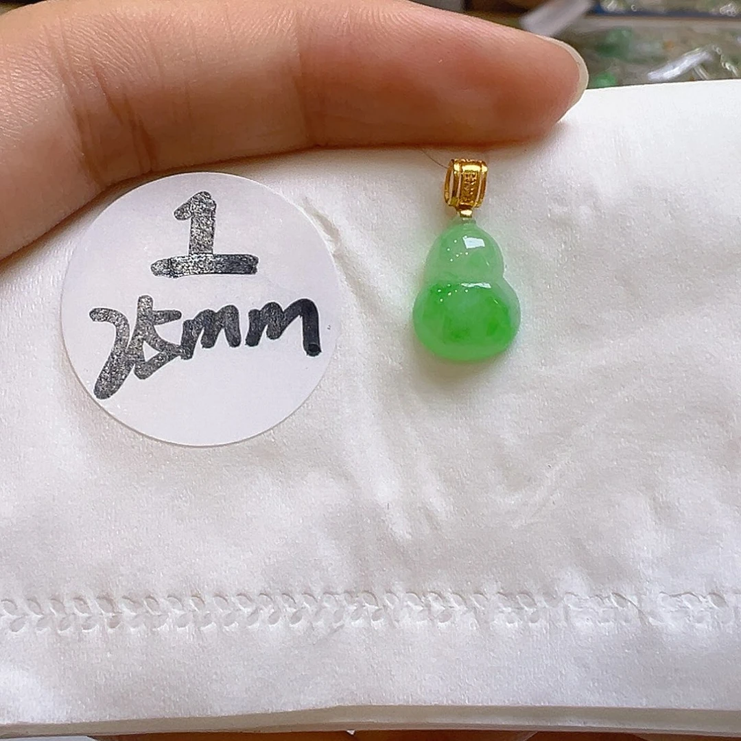 翡翠18K金镶嵌吊坠(不含链)翡翠