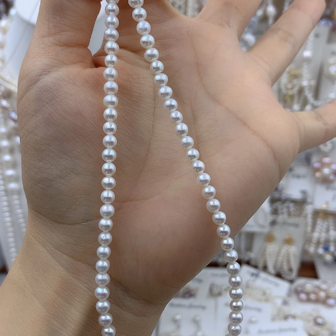 淡水珍珠项链耳饰银S925镶嵌