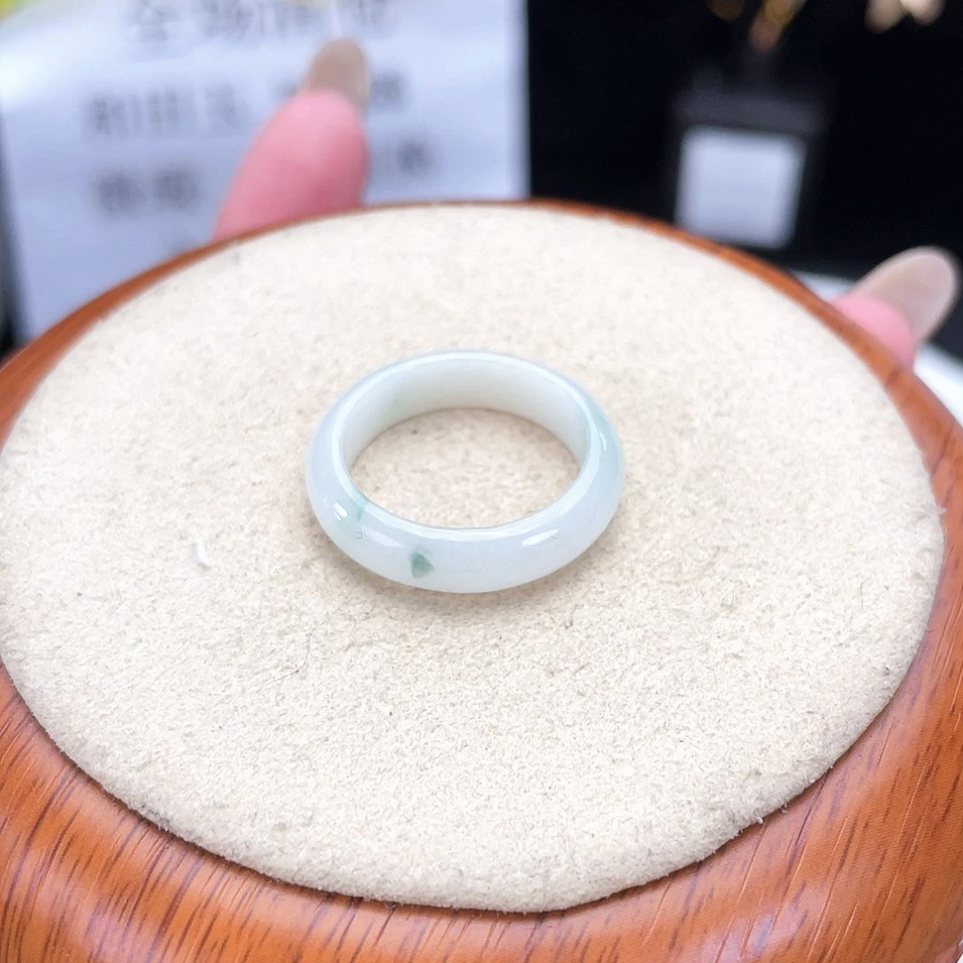 和田玉戒指未镶嵌A32翡飘绿19.2不退换