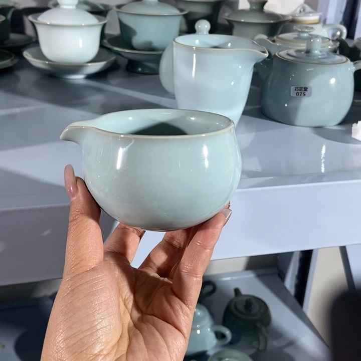 瓷片微瑕全手工公道杯