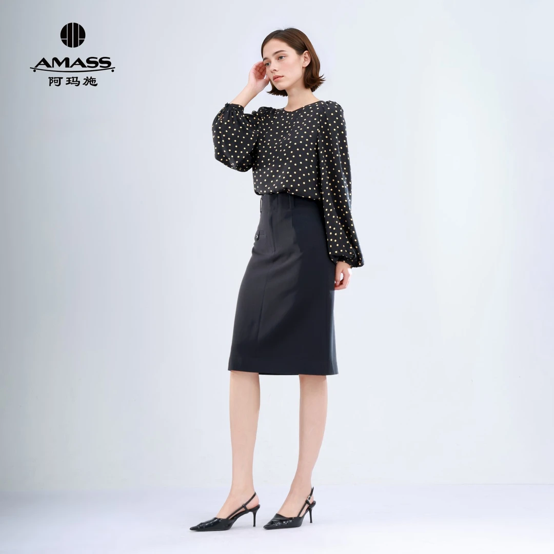 AMASS/阿玛施25新款夏日穿搭法式裙子简约气质百搭半身裙520018