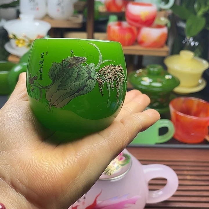琉璃手工艺品玉瓷琉璃功德杯