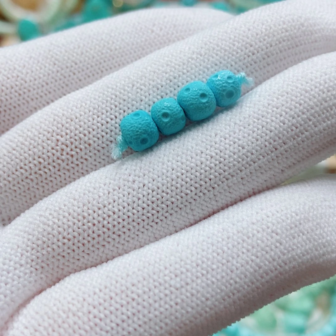 绿松石未镶嵌星球老型珠6.4m