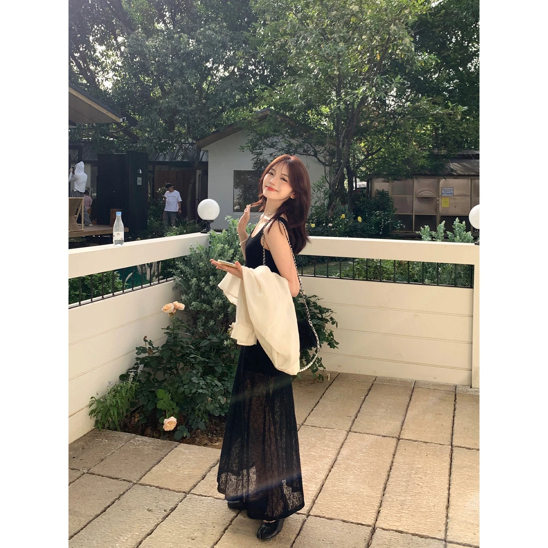 切糕自制【春日捕梦】小个子春款女气质显瘦吊带百搭高级感法式长裙