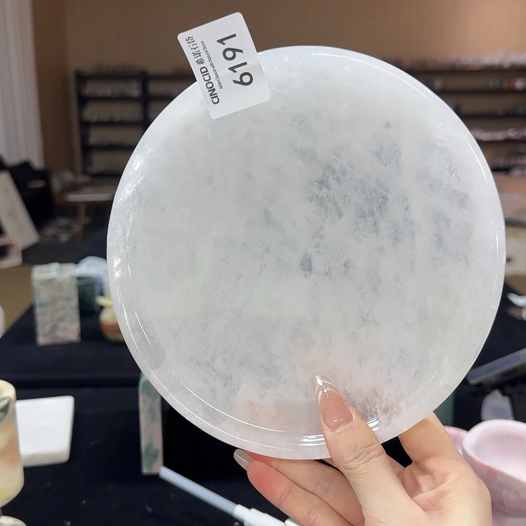 石材白水晶托盘6191