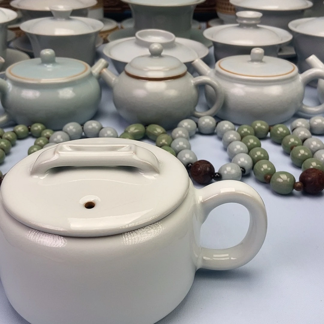 *****杯微瑕月白汗瓦壶原矿原釉原产地