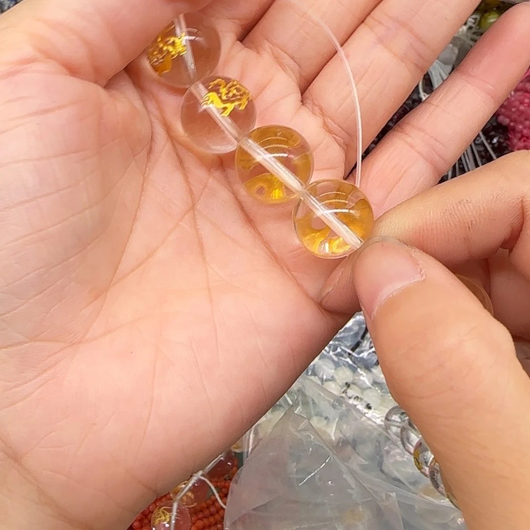 玛瑙/玉髓合金珠宝半成品白水晶14mm4颗龟