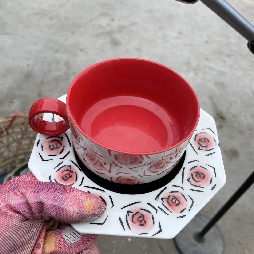 高温陶瓷玫瑰咖啡杯微瑕