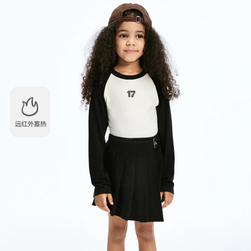 littlemoco童装24冬装新款男女童蓄热修身打底长袖T恤#KBD4TEE008