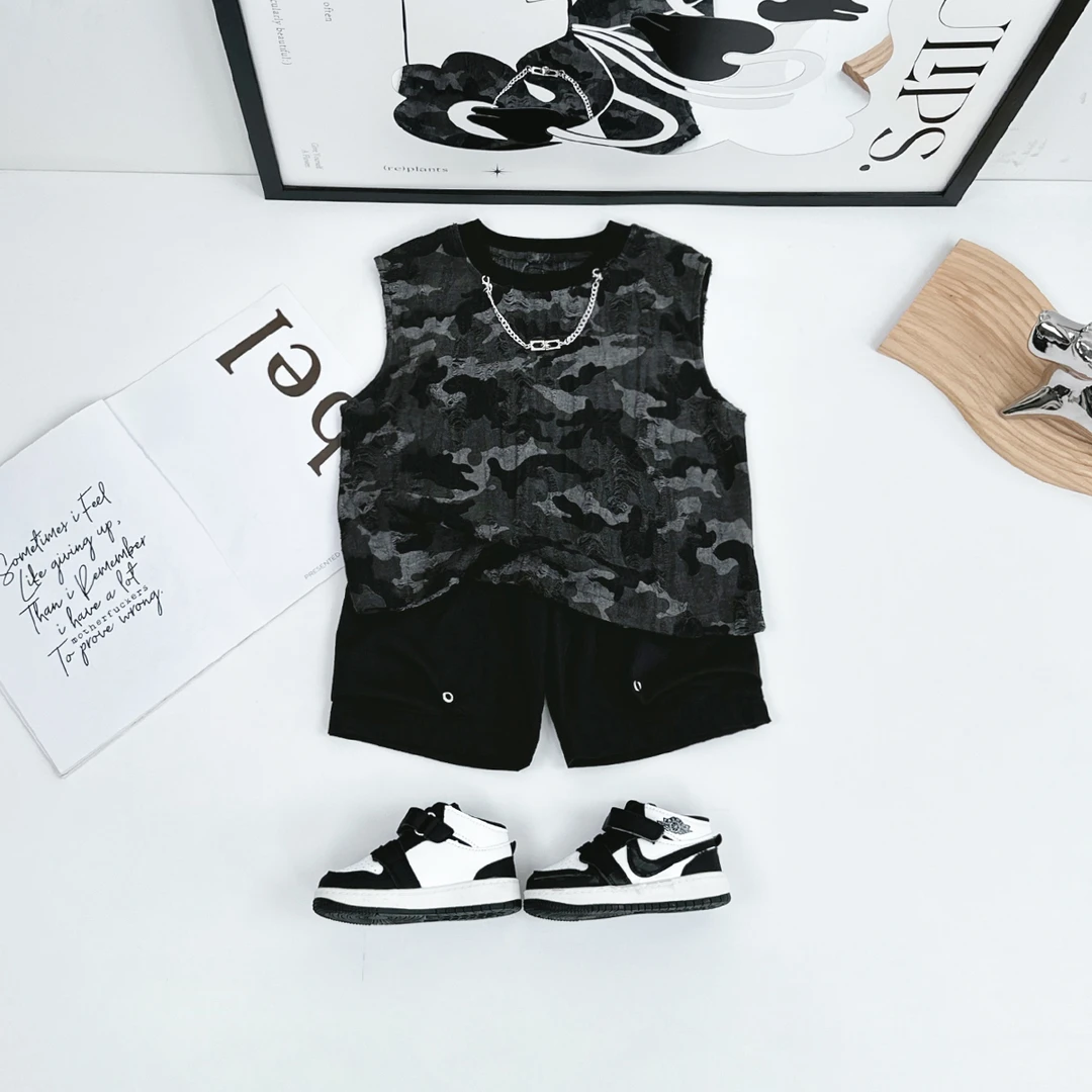 男童背心儿童夏款无袖t恤夏季薄款洋气宝宝潮LL56397悠悠童话童装