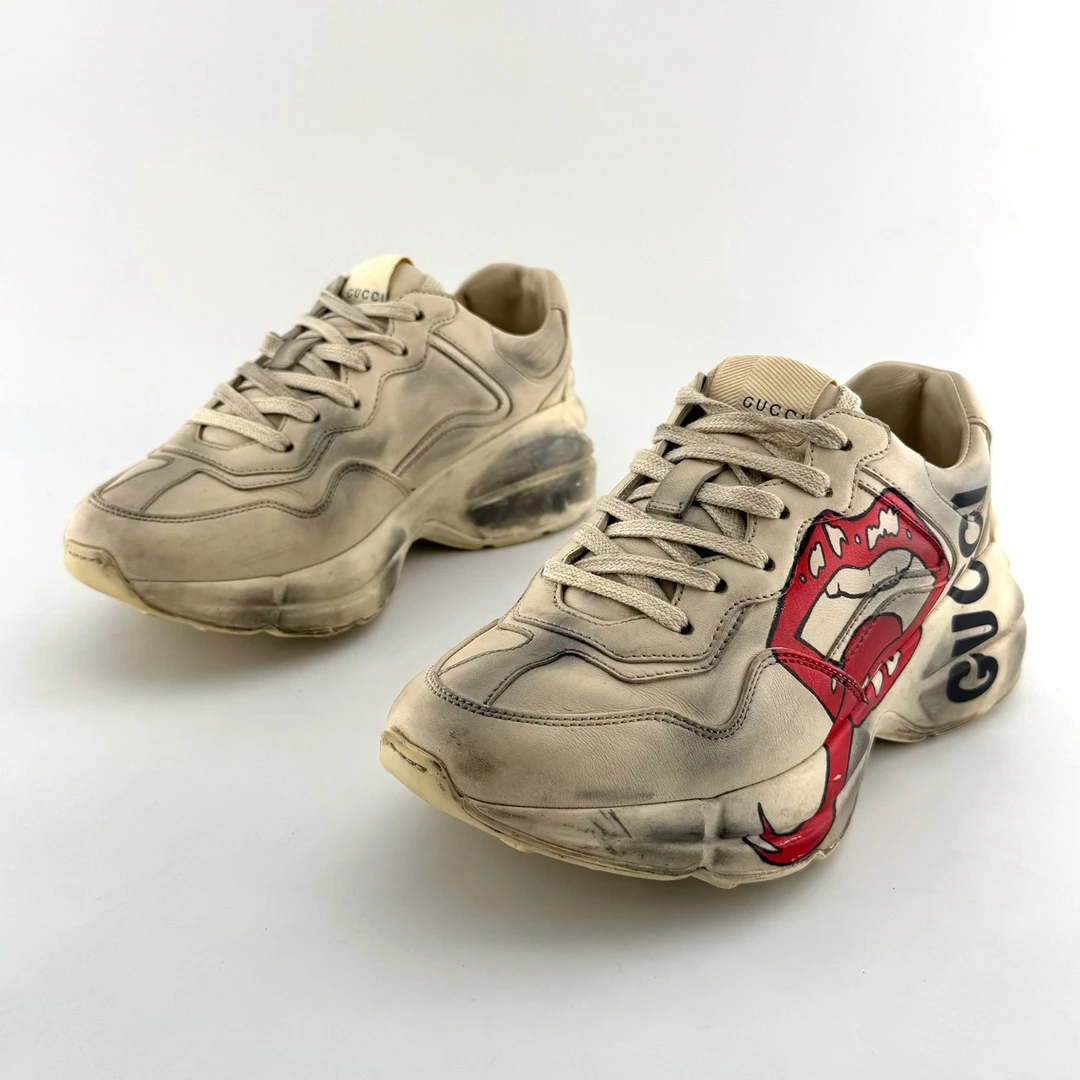 95新 GUCCI/古驰 Gucci/古驰 35码 米色脏脏款老爹鞋 D6266