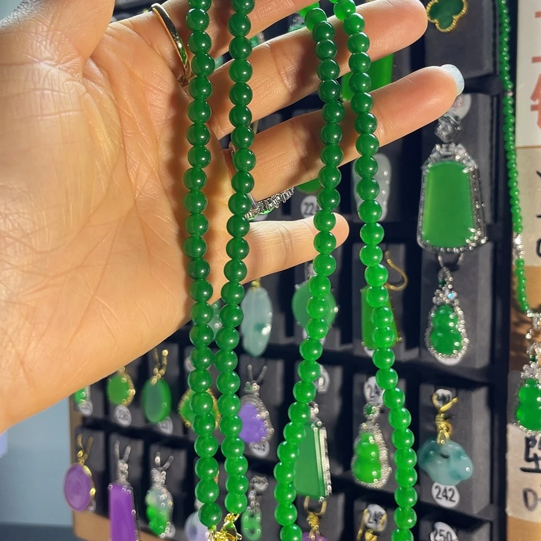 翡翠银S925镶嵌耳饰金扣头卡6