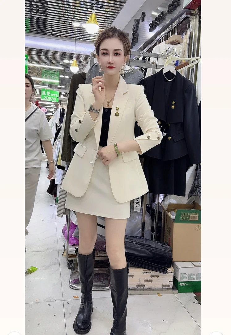 胸针单扣百搭西服外套
