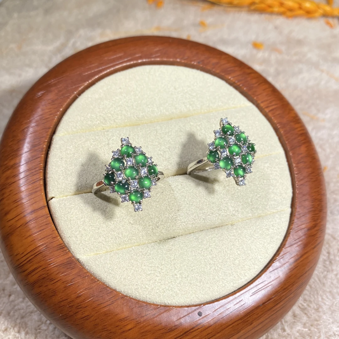 翡翠蓝水戒指 天然翡翠多样性发其一 【FC0043】