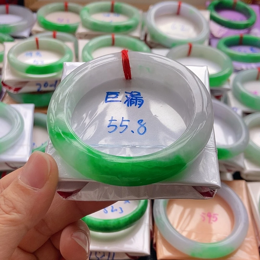 未镶嵌手镯翡翠青*手镯分