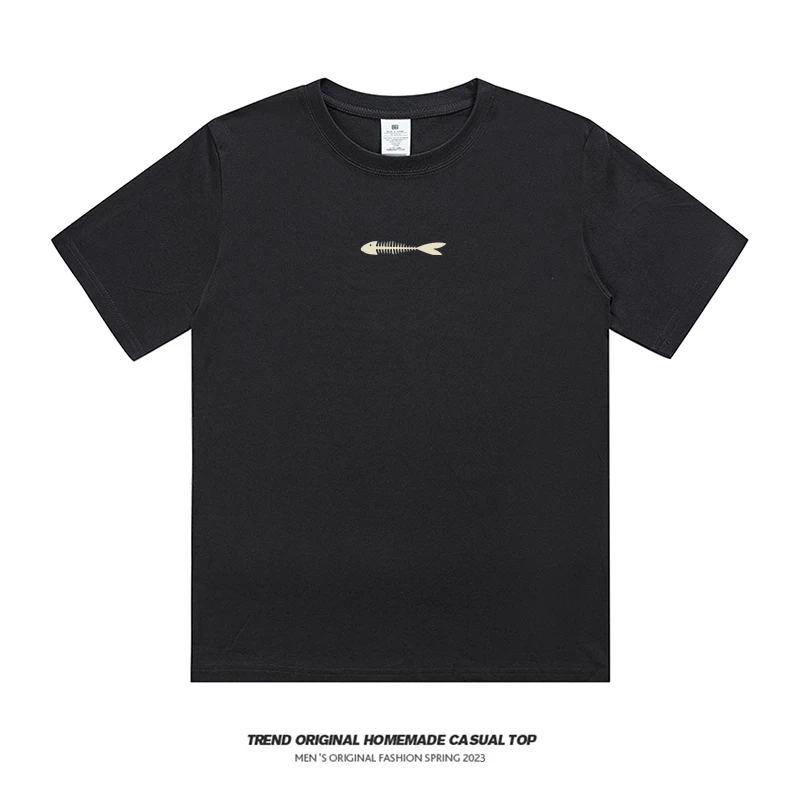 【T恤系列】鱼骨头 230g精梳棉男女同款短袖