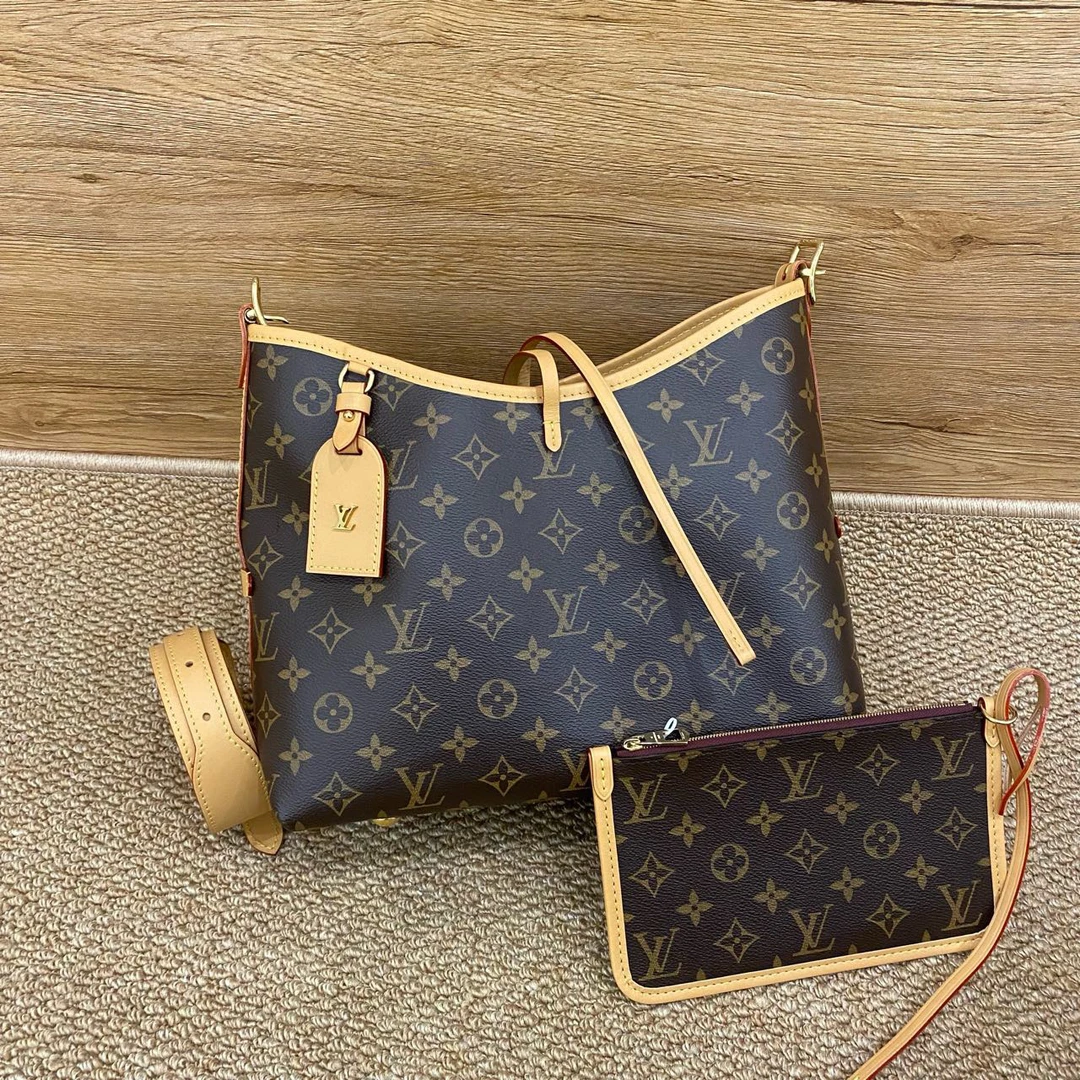 99新 LouisVuitton/路易威登 经典老花carryall小号斜挎包