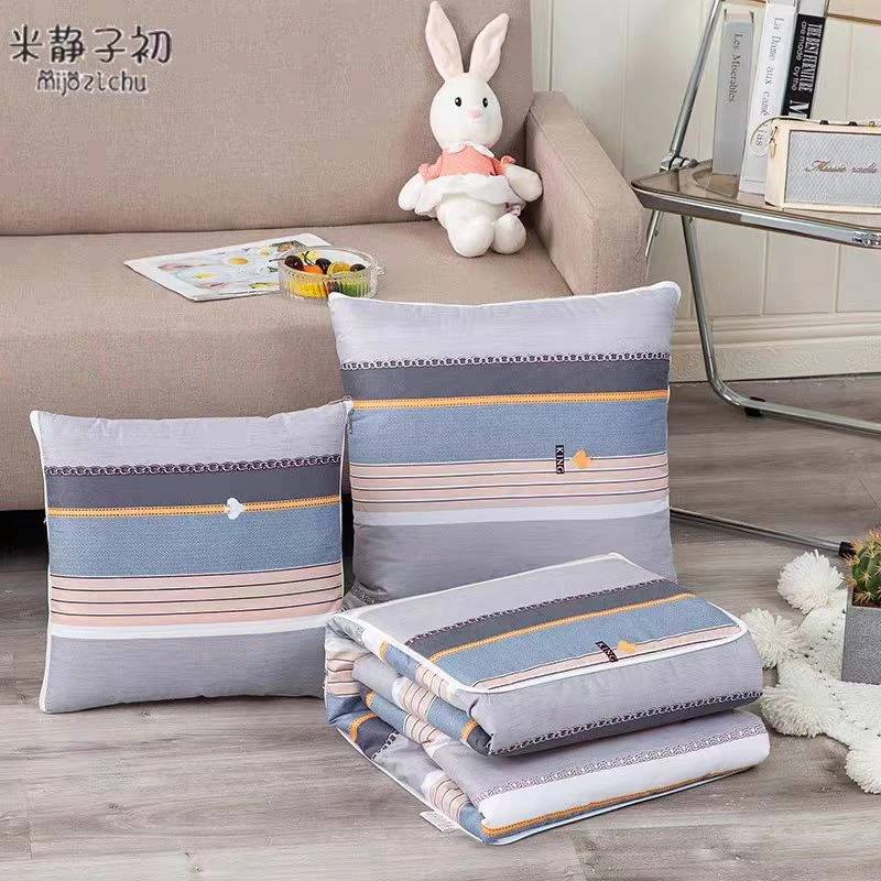 磨毛抱枕被。家用办公车载可当靠枕可当被子