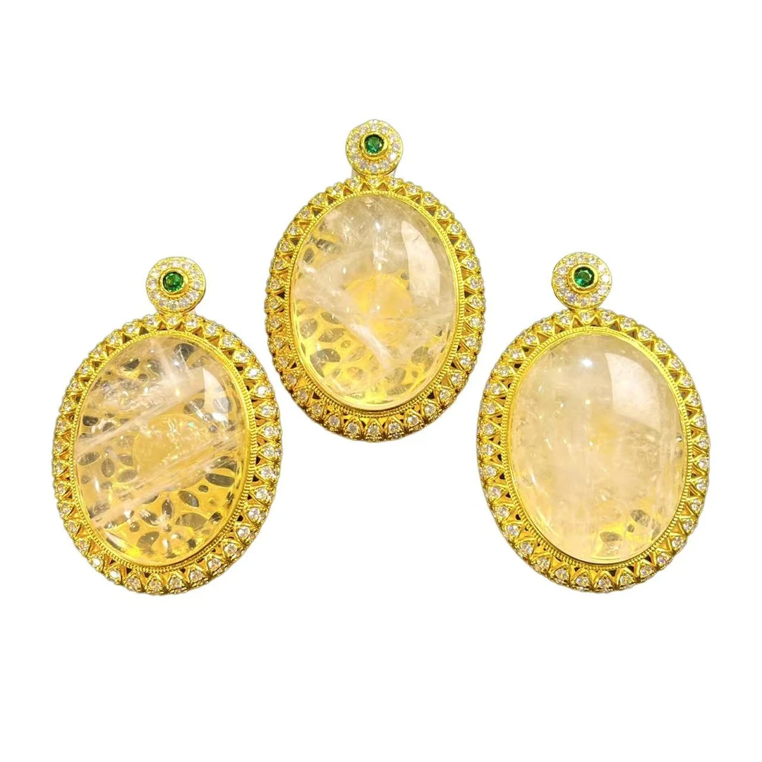 蓝针雪花水晶吊坠（不带链/多样性发一件） C01-348