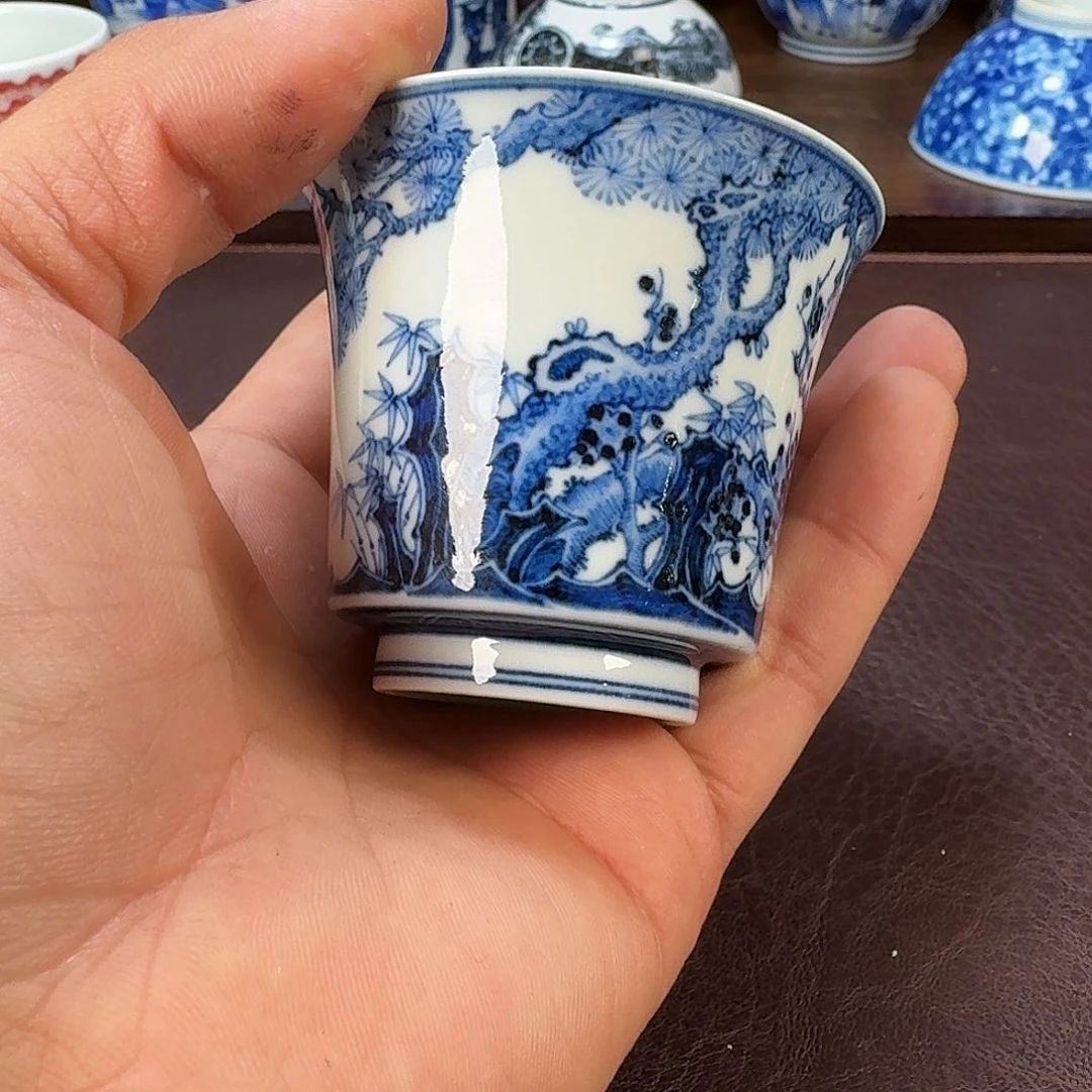 瓷片花**痕当代景德镇陶瓷手绘茶具