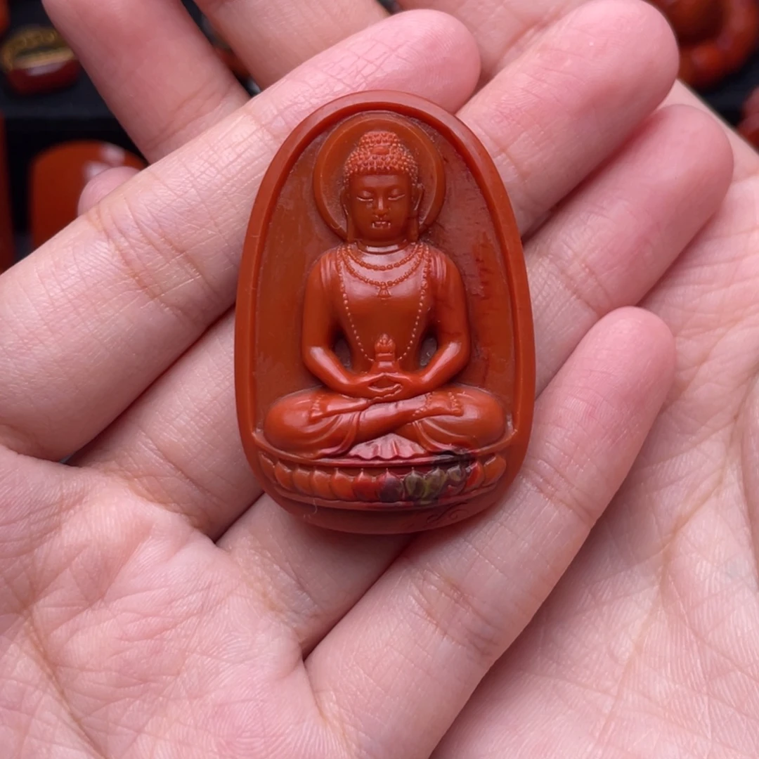 南红玛瑙未镶嵌珠宝奇石大日如来吊坠