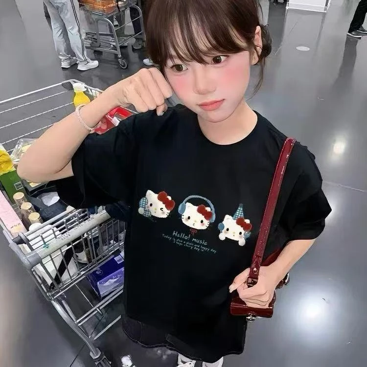 NASA夏季T恤圆领短袖日常穿搭情侣薄款针织印花时尚圆领百搭