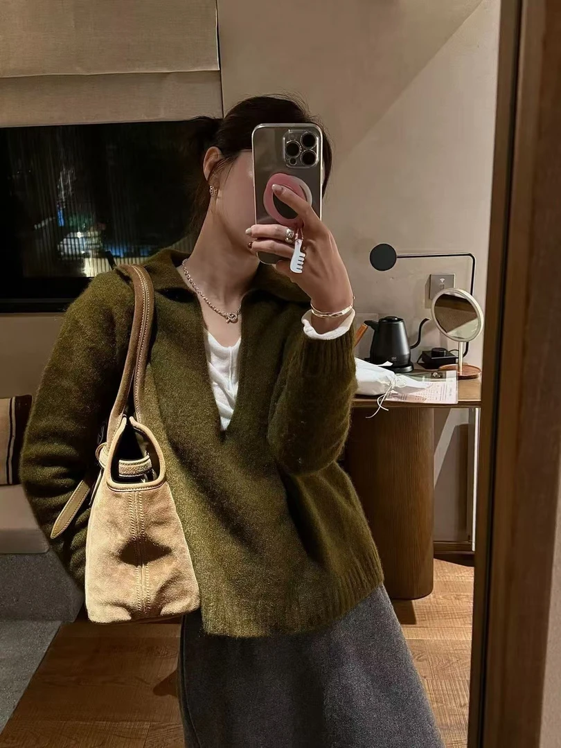 【NO退NO换】韩国丨经典百搭显白咸菜绿生日毛衣