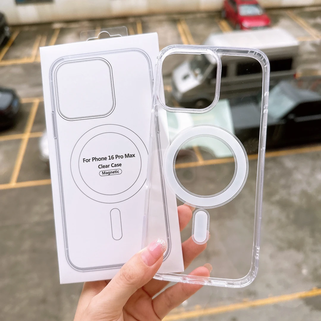 Magsafe磁吸手机壳适用苹果16透明亚克力13pro全包iPhone16e硬壳